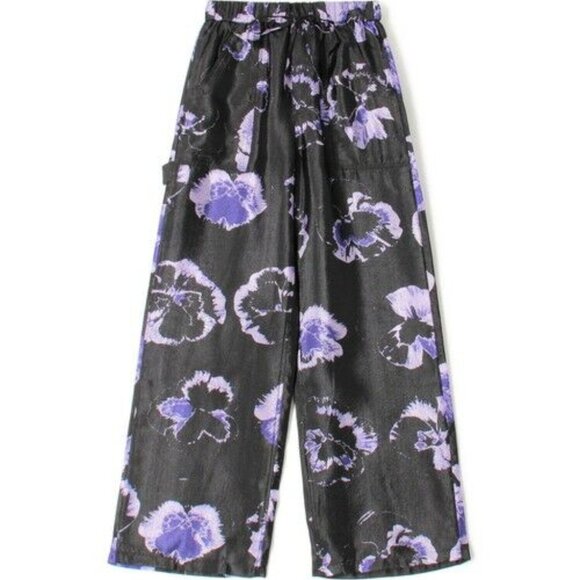 Baum Und Pferdgarten Black and Purple Floral Pants - Picture 1 of 3